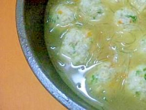 鶏団子の春雨スープ